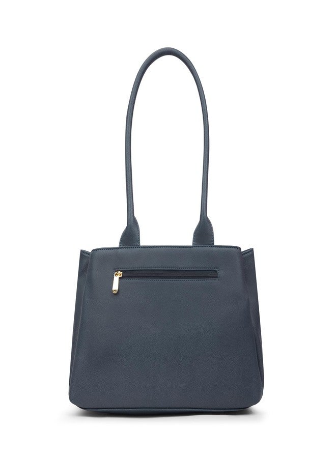 كابريس حقيبة كابريس جيميني متوسطة الحجم للنساء، مزودة بأقسام متعددة للتنظيم والراحة | حقيبة كتف أنيقة ومتينة وواسعة من الداخل، مناسبة للعمل والسفر والاستخدام اليومي (أزرق داكن) - Image 5